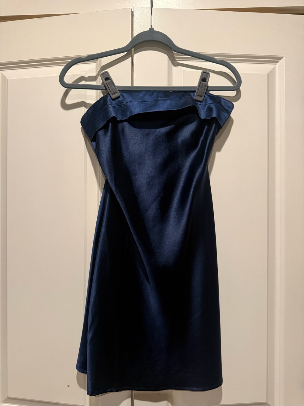 Altar'd State Navy Satin Strapless Dress - Size Large - Worn Once